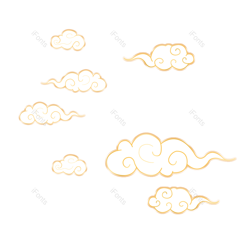 装饰图片,装饰云元素,中国风云朵PNG,手绘云免抠素材